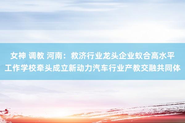 女神 调教 河南：救济行业龙头企业蚁合高水平工作学校牵头成立新动力汽车行业产教交融共同体