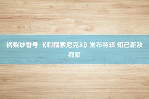 橘梨纱番号 《刺猬索尼克3》发布特辑 知己新敌都聚