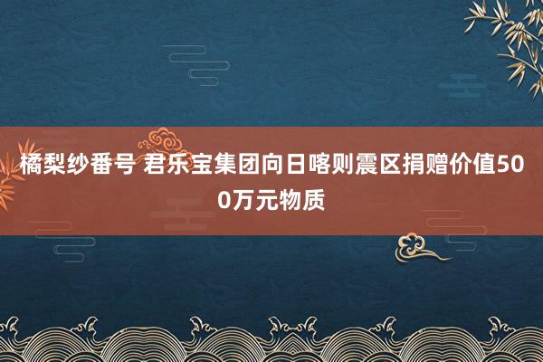 橘梨纱番号 君乐宝集团向日喀则震区捐赠价值500万元物质