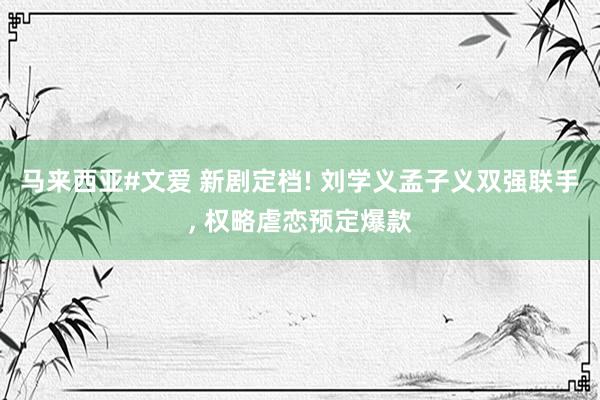 马来西亚#文爱 新剧定档! 刘学义孟子义双强联手， 权略虐恋预定爆款